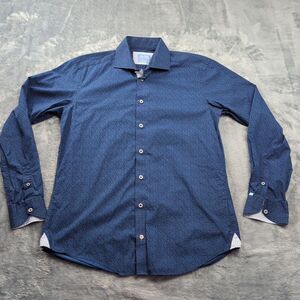 Tresanti Celeste Designer Mens Button Up Shirt Long Sleeve Slim Fit Sz 16 Floral